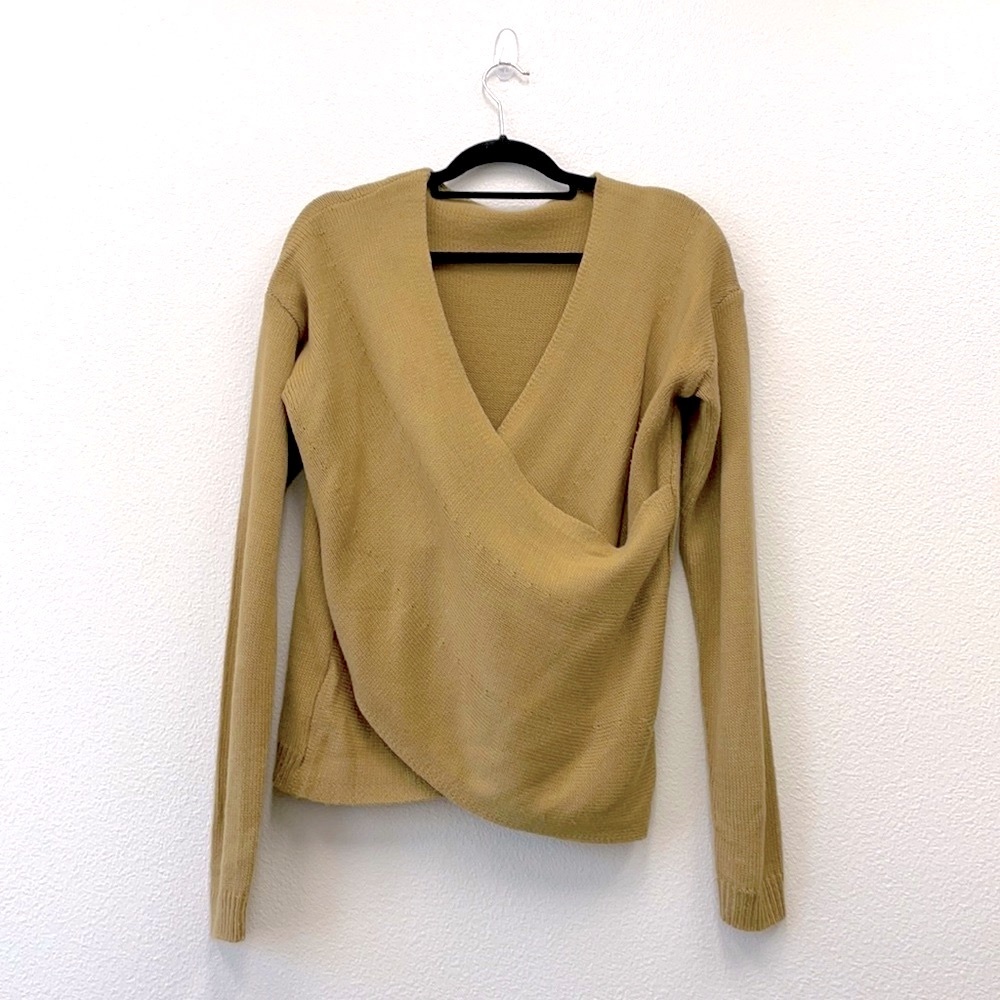 Women’s Tan Cross Over Sweater